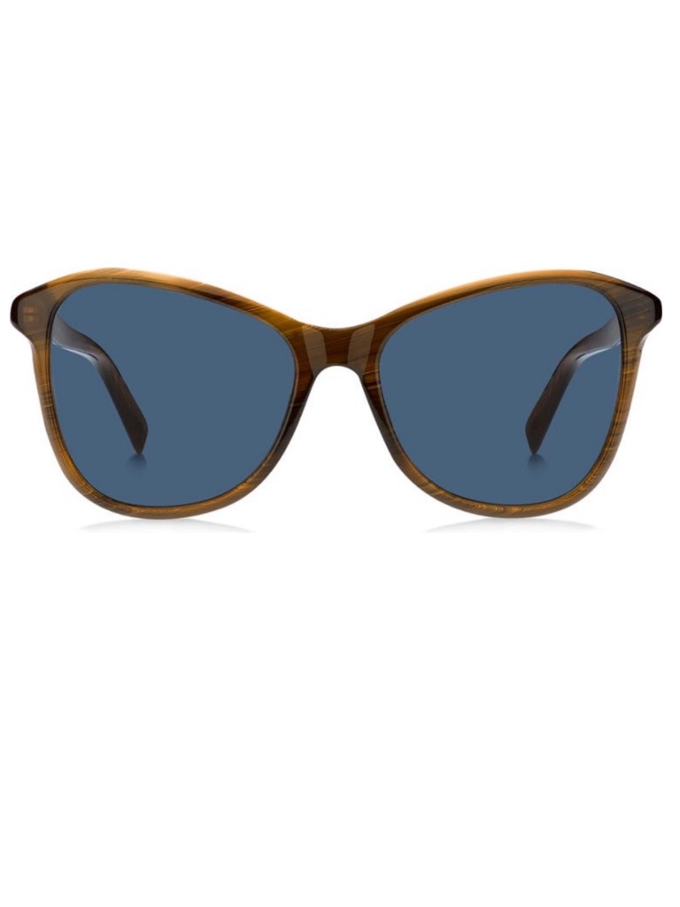 Givenchy Gradient Brown Horn Cat Eye Sunglasses With Blue Lenses 56mm New
